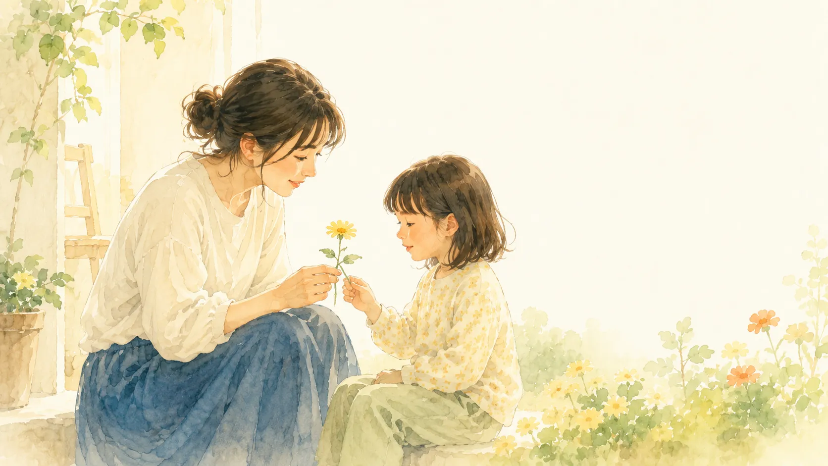 親子で絵本を読み合う穏やかな時間