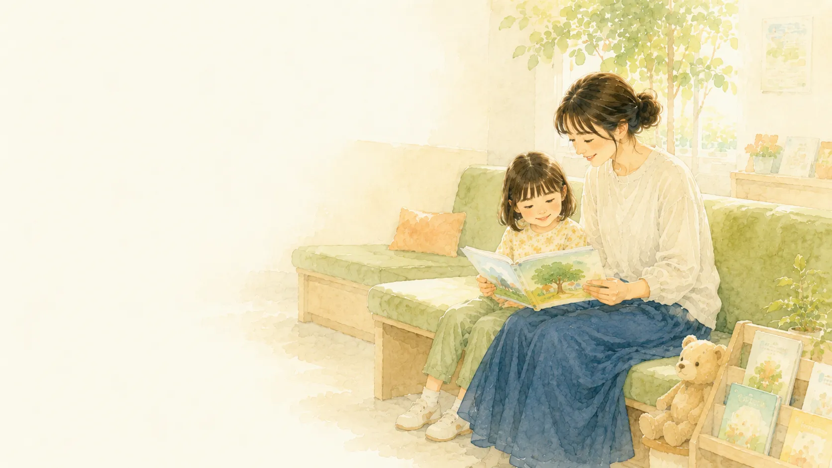 健診で子どもと優しく向き合う場面